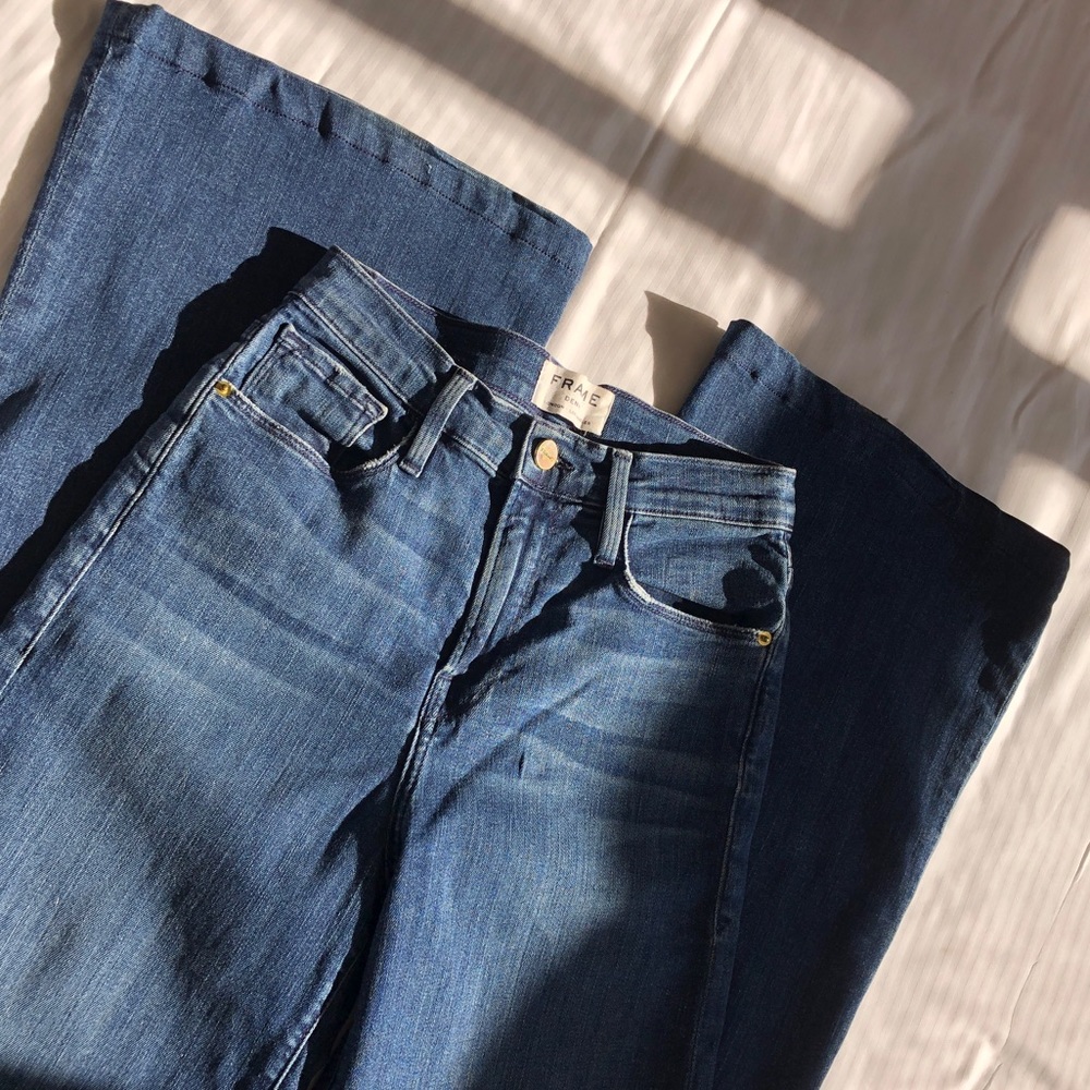 Frame Denim Wide Leg High Waist